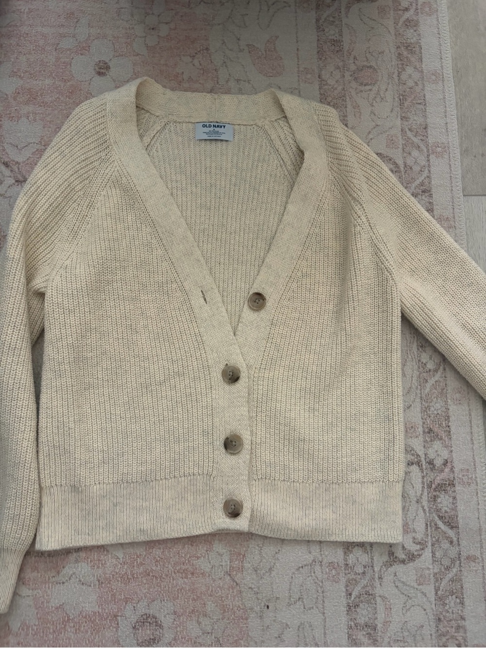 Old Navy Cream V‑Neck Button Front Women's Cardigan